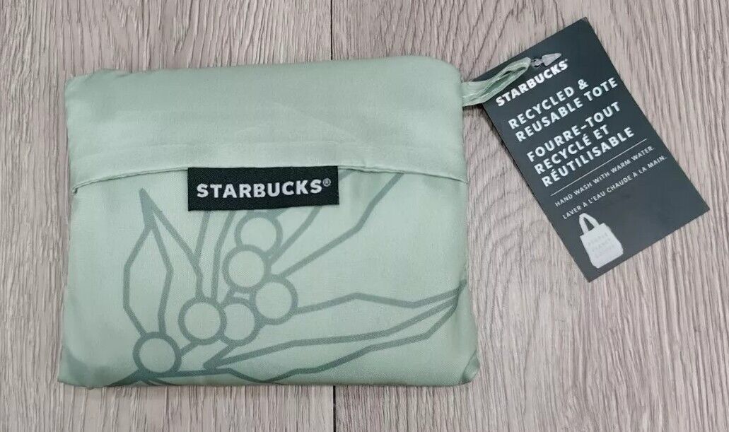 Starbucks Packable Tote Bag NWT Earth Day Reusable Recycled Green NEW With Tags