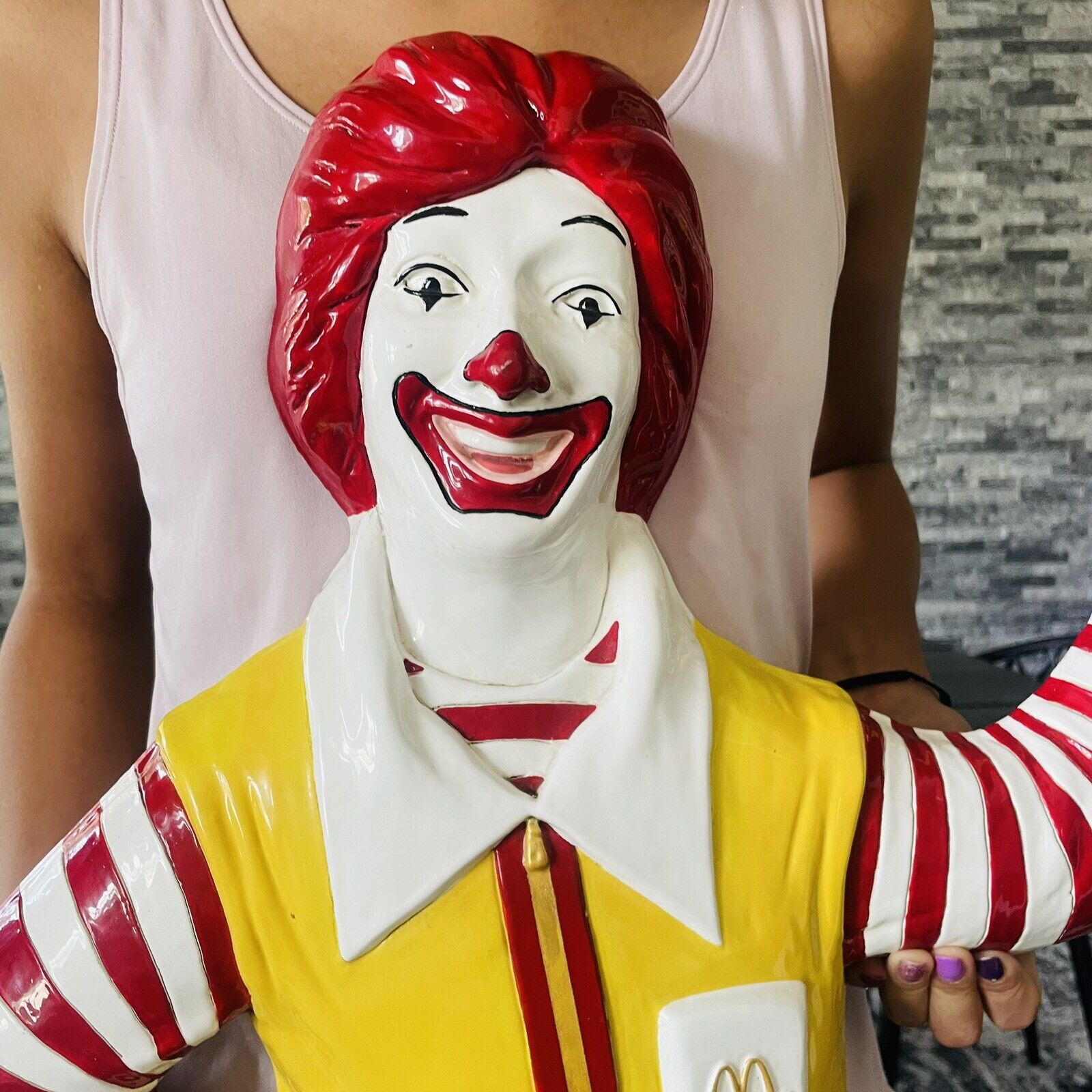 🍔 Vintage Ronald McDonald McDonalds Statue Sign Plaque Arcade Pop Art 90s Decor