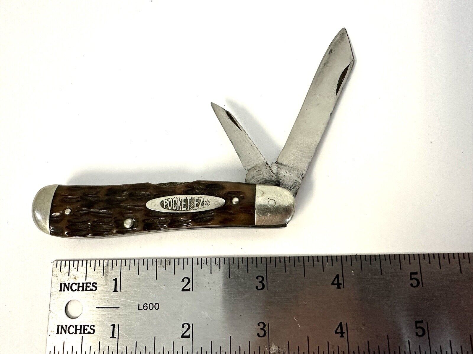 Robeson Shuredge Pocketeze 623424 Vintage Pocket Knife Jigged Bone 2 Blade