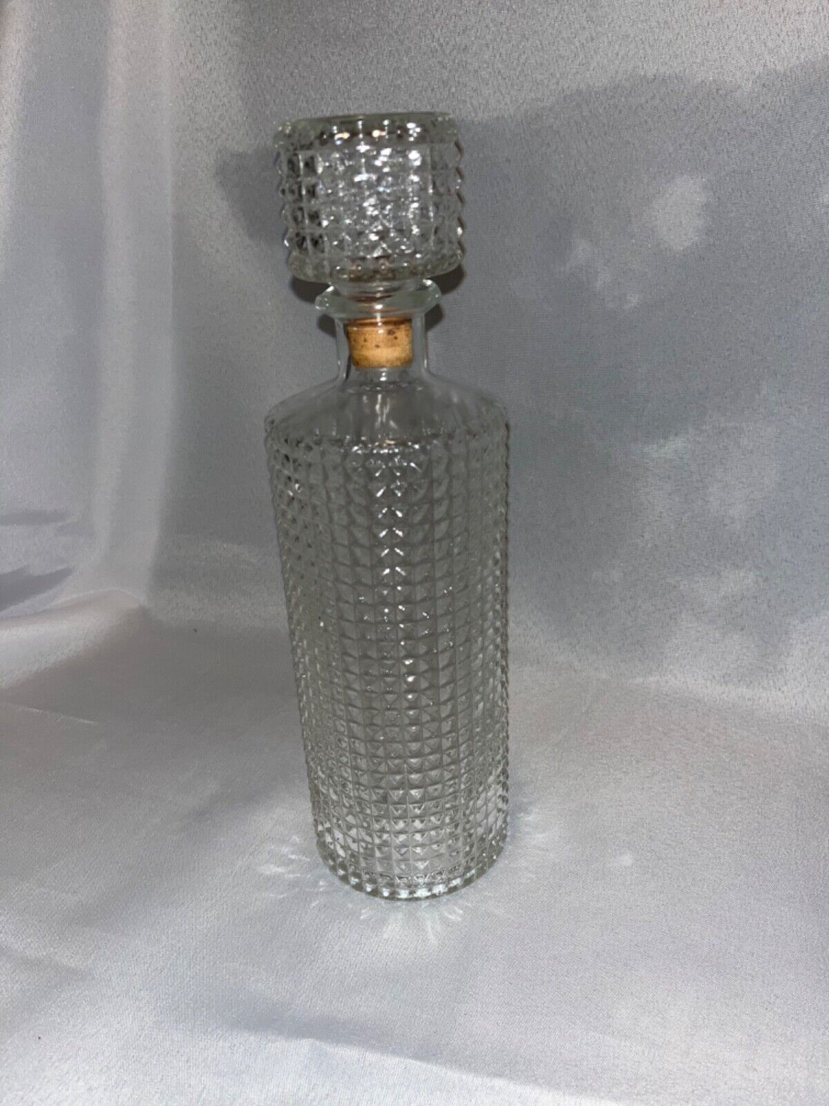 1970's Vintage Whiskey Decanter Diamond Glass