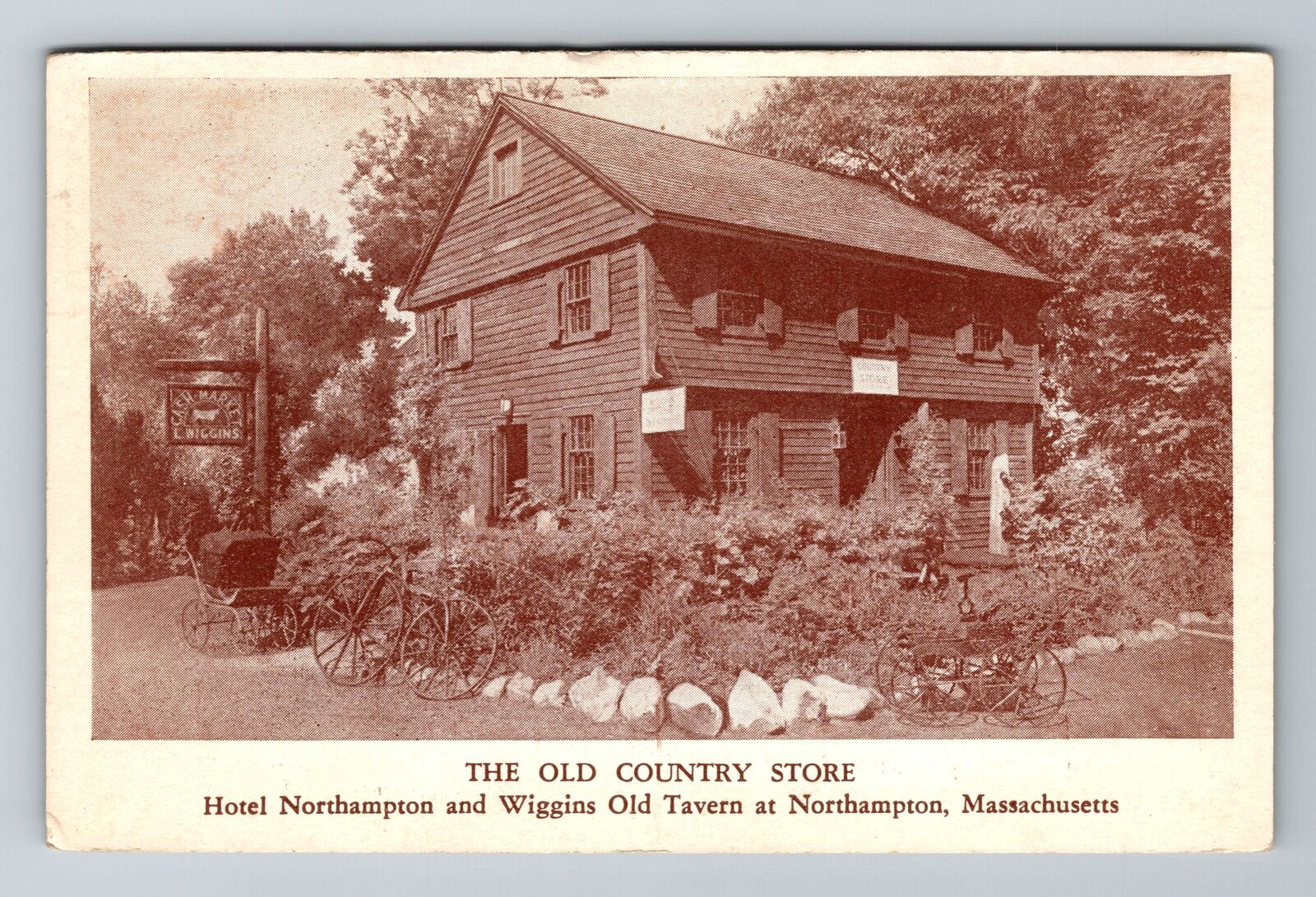 Northampton, MA-Massachusetts, Country Store & Wiggins Tavern, Vintage Postcard