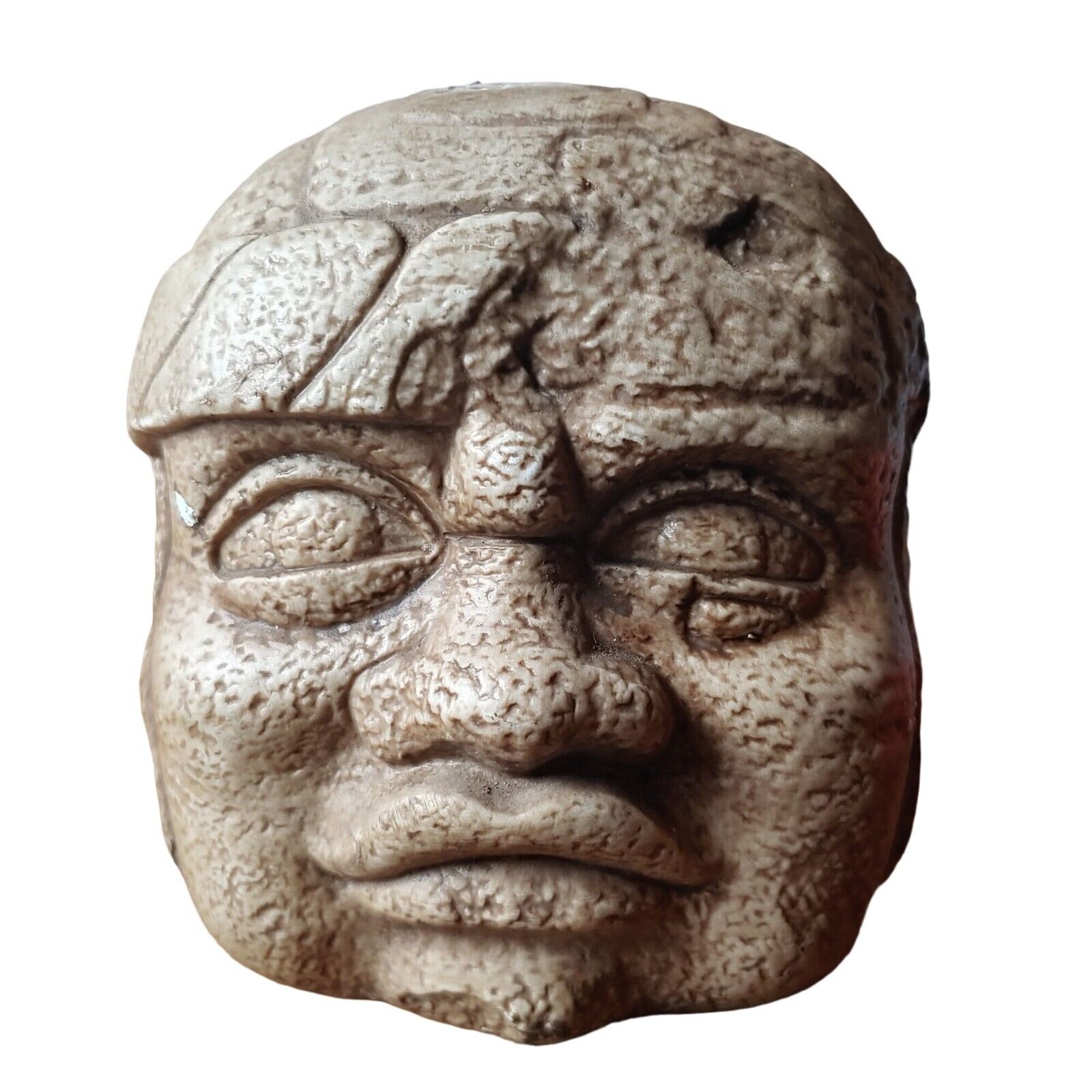 Vintage Jorongo Tequila Blanco Olmec Stone Head Decanter Aztec Mayan Mexico 5\