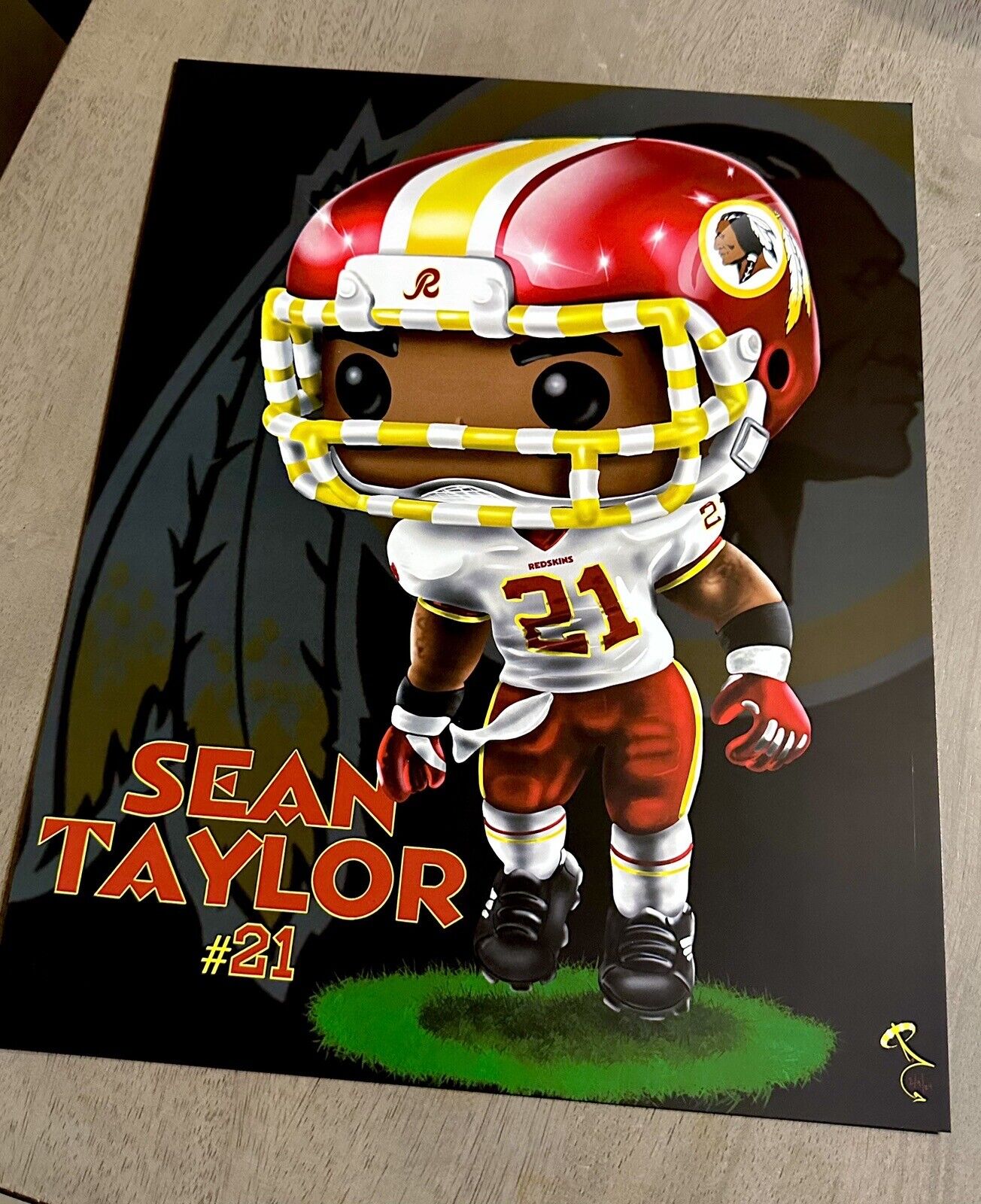 Washington Commanders Redskins Sean Taylor funko Style print