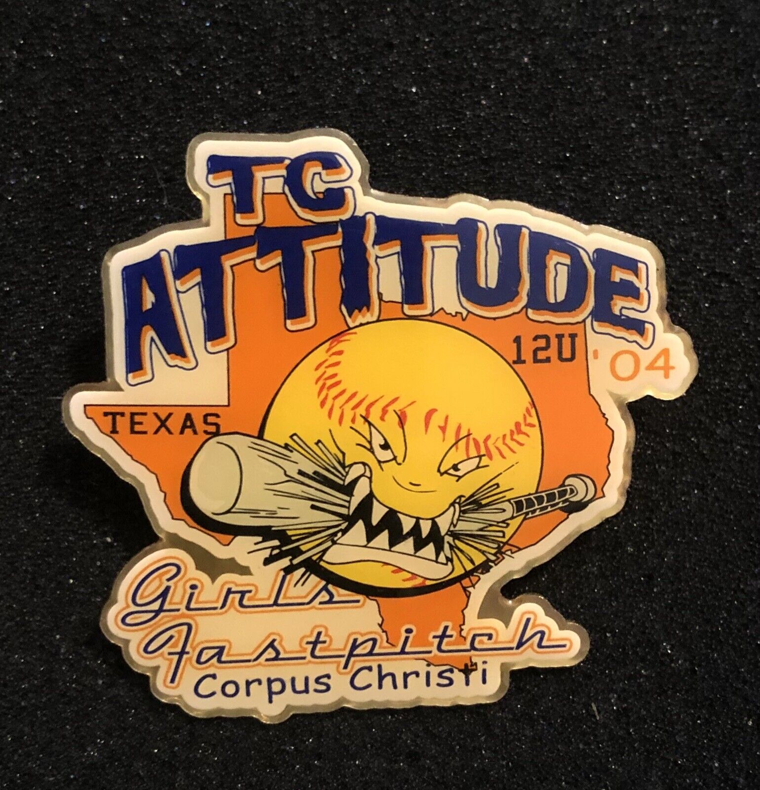Fastpitch Softball Baseball 2004 TC Attitude Corpus Christi Texas Pin Pinback