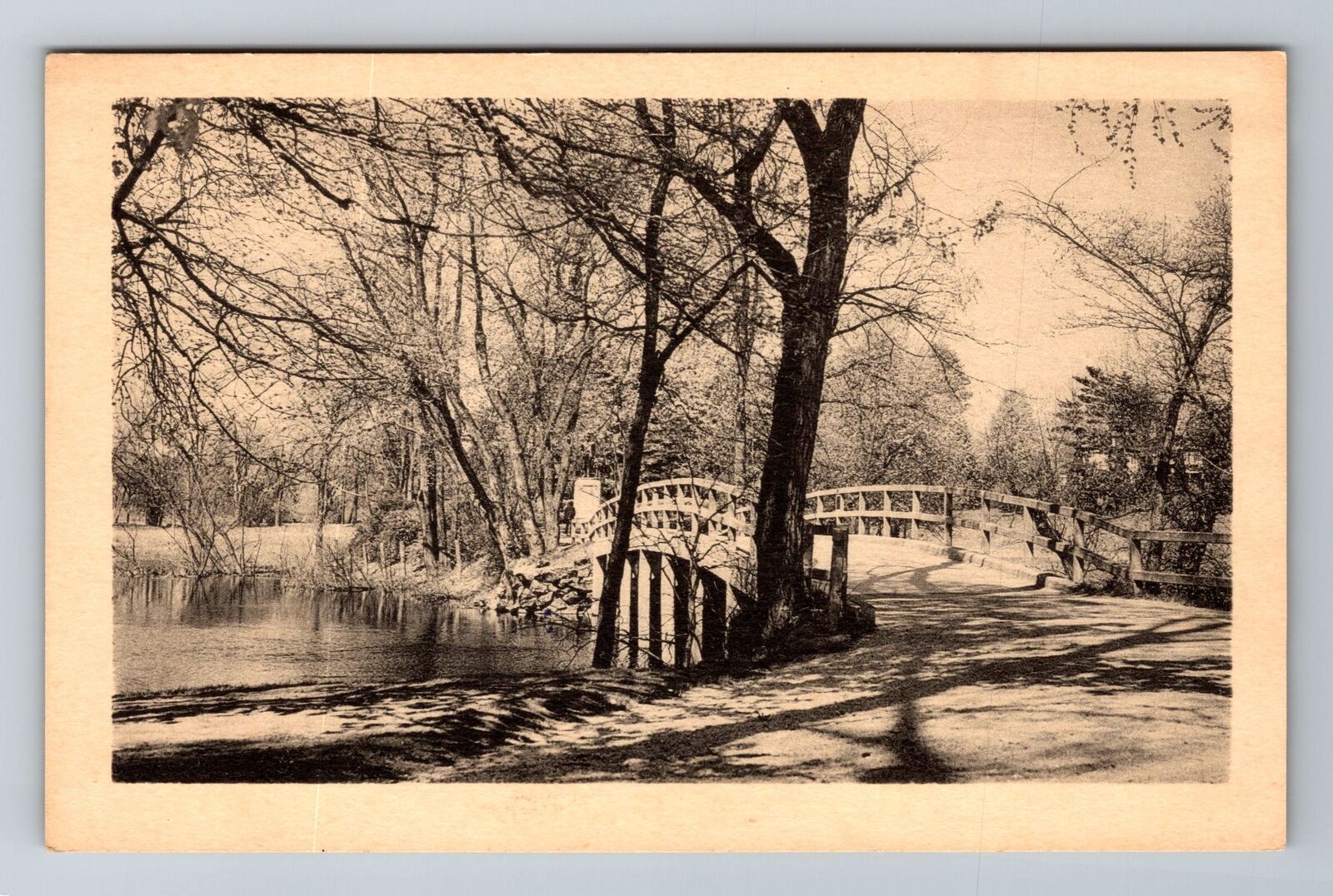 Concord, MA-Massachusetts, Old North Bridge Antique, Vintage Souvenir Postcard