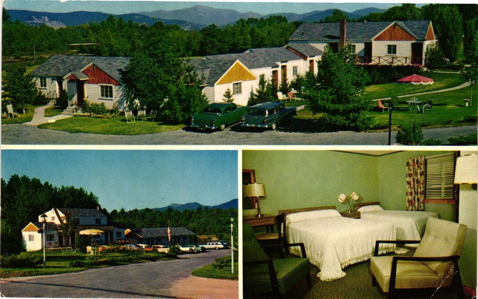 Vintage Postcard- JUNGE'S MOTEL, NORTH CONWAY, N.H. 1960s