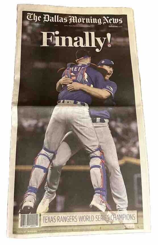 2023 Texas Rangers World Series Champions Dallas Morning News Newspaper 11/2/23