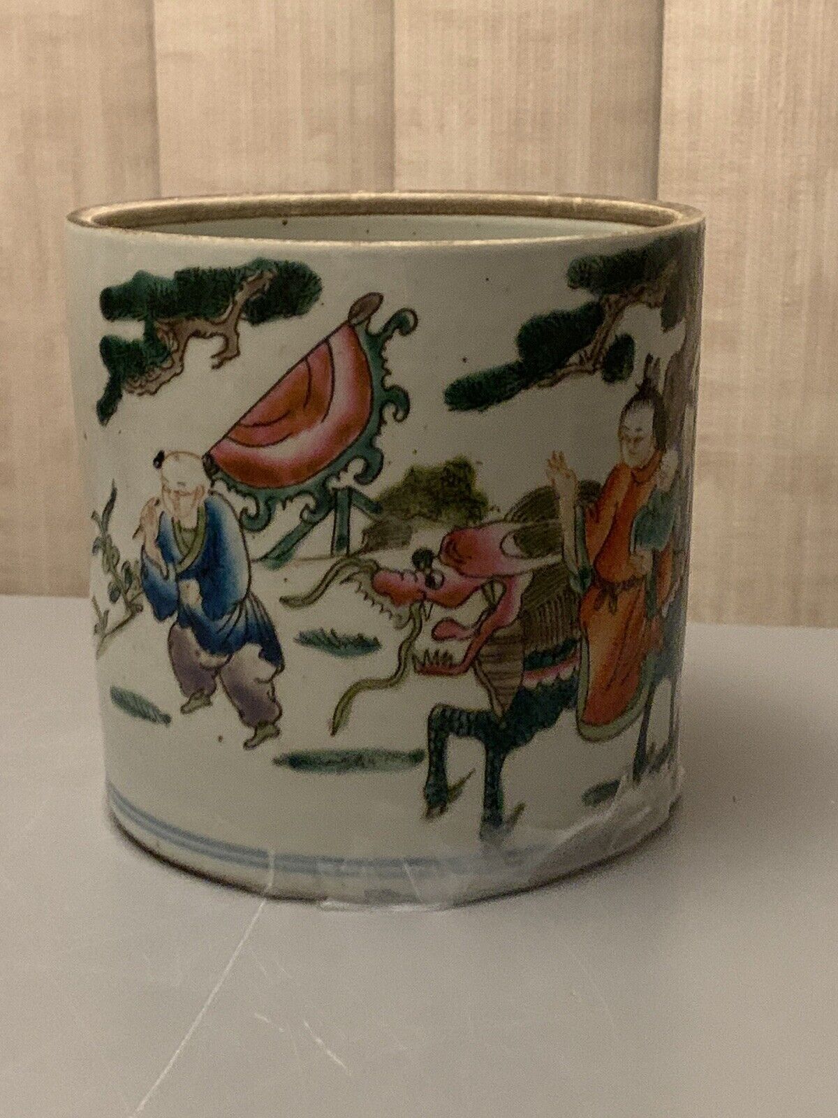 China Antique Porcelain Bucket Vase Sold As Is