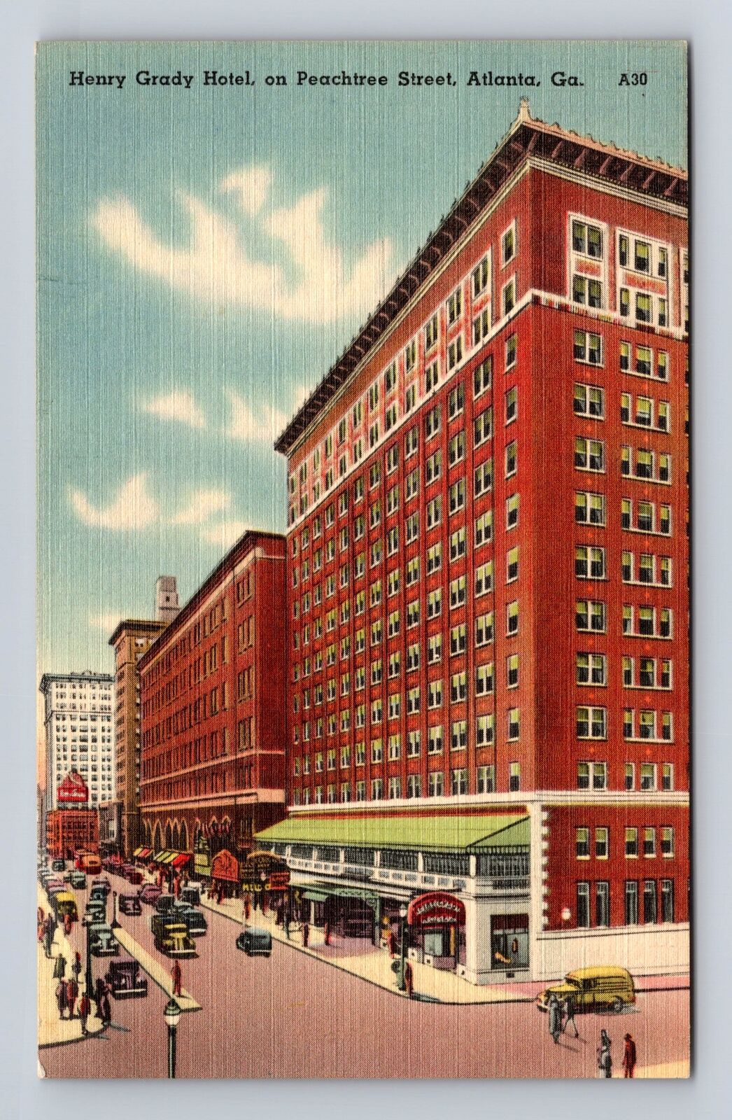 Atlanta GA-Georgia, Henry Grady Hotel, Advertisement, Vintage c1951 Postcard
