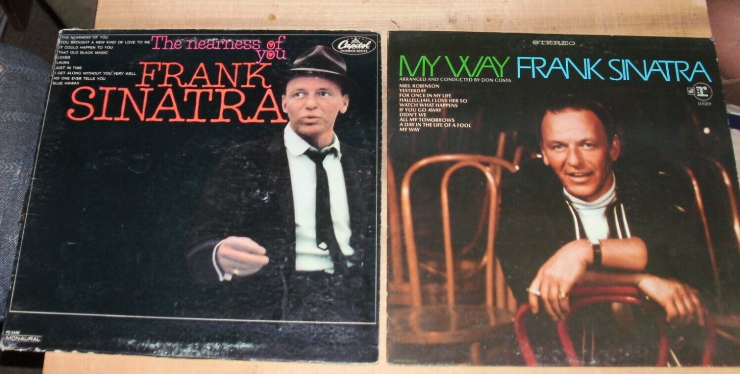 2 Vintage Frank Sinatra LP Records My Way, The Nearness Of You