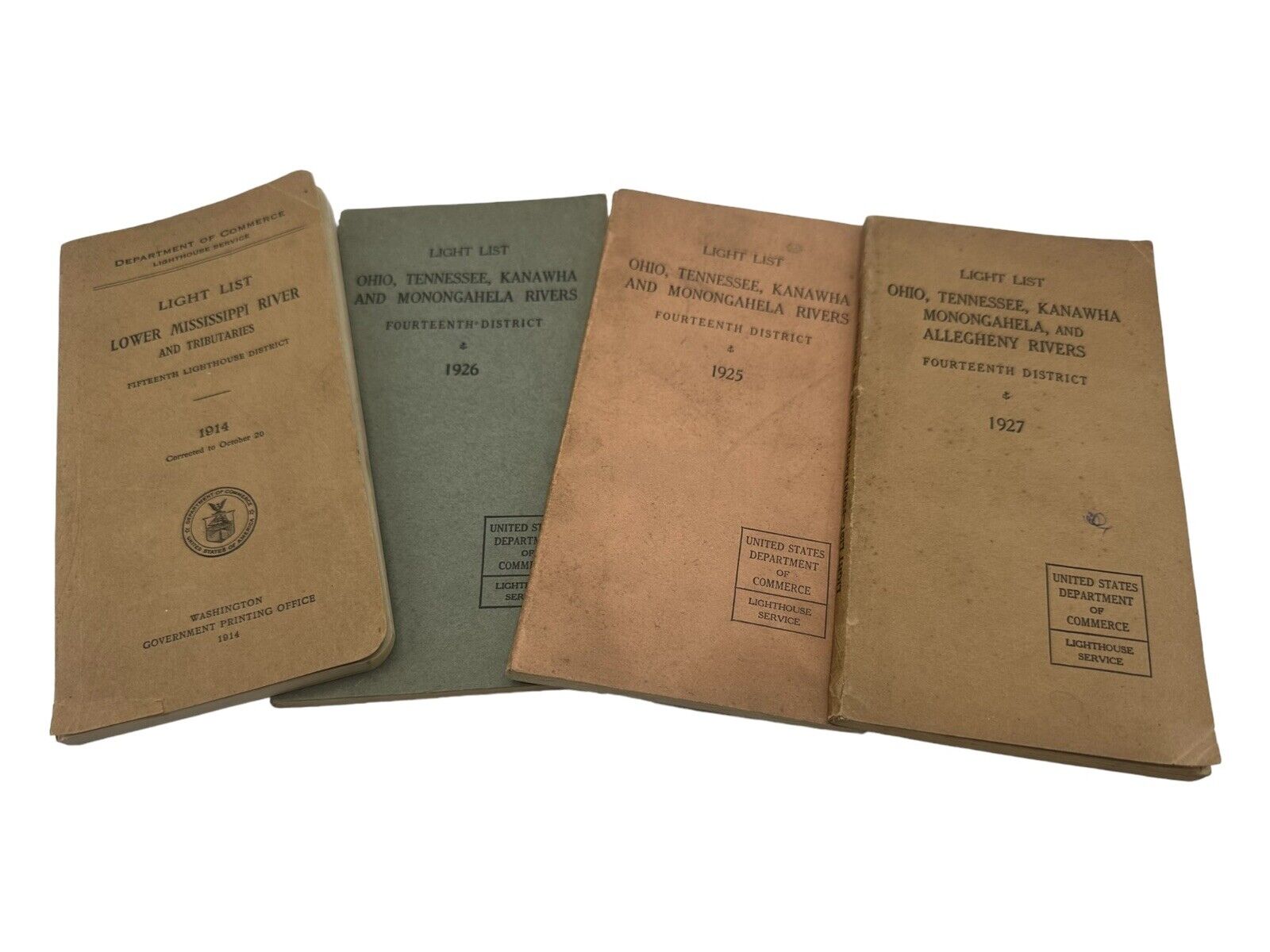 Department Of Commerce Light List Books 1914 1925 1925 1926 1927 River Boat