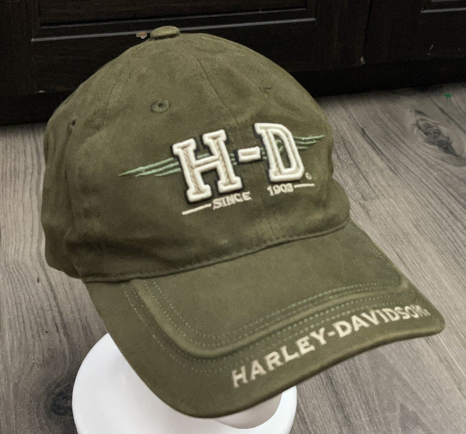Harley Davidson Montreal Quebec Canada Embroidered hat adjustable strap Green