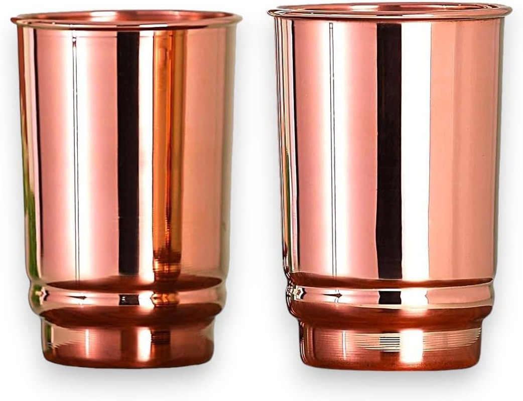 Pure Copper Drinking Cups - Ayurvedic Health Copper Tumblers – 2 pcs. set -LACQU