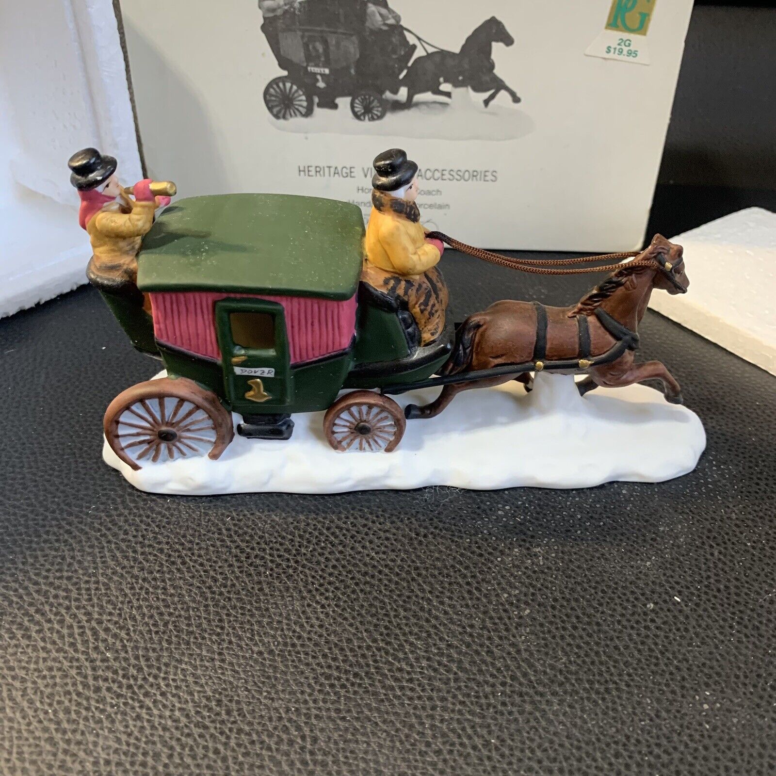 Dept. 56 Horse with Coach Dover Coach 1st Version Retired Dickens #6590-0