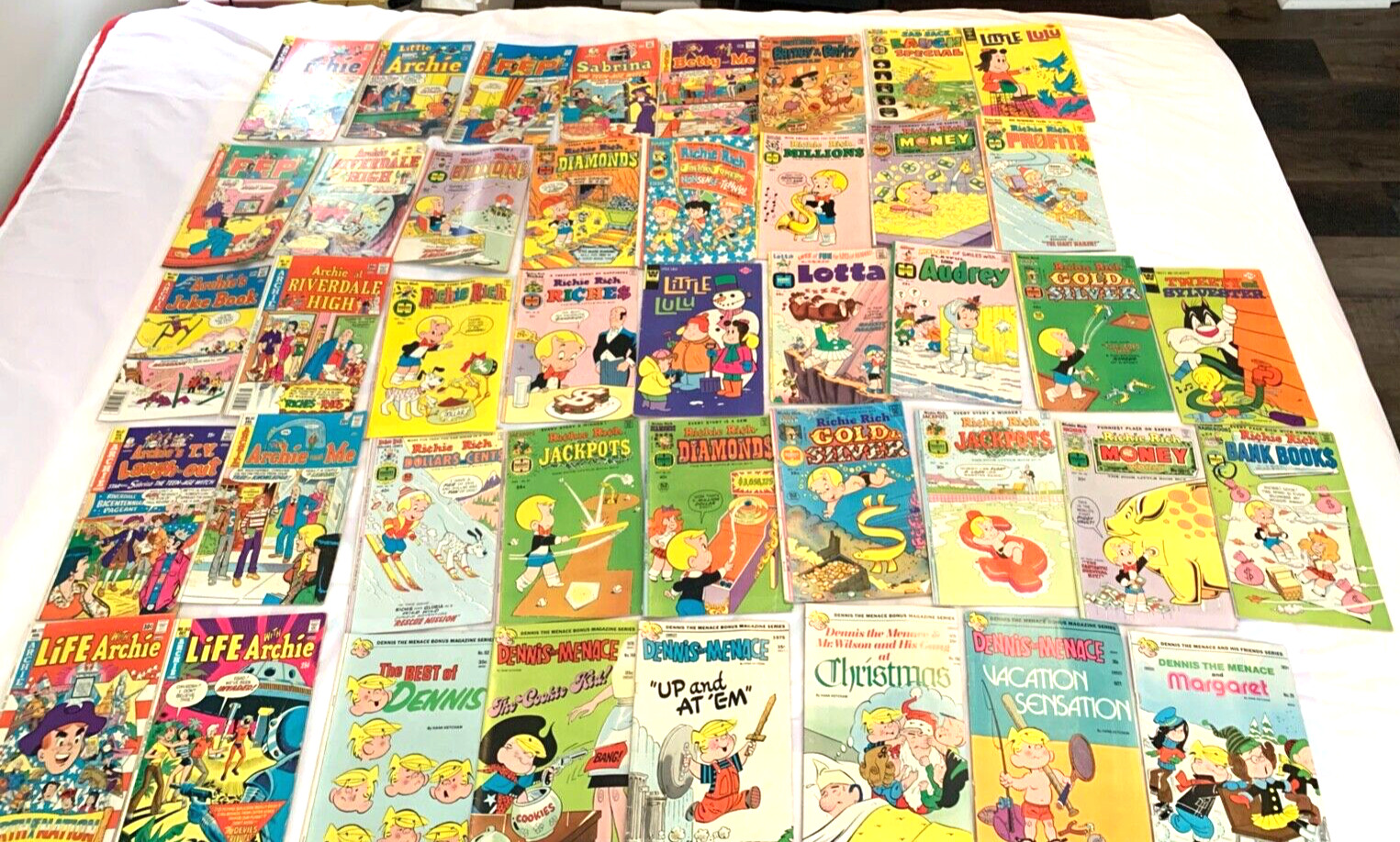 Large Lot Assorted Comic Books Archie Series, Jughead, Dennis The Menace & More