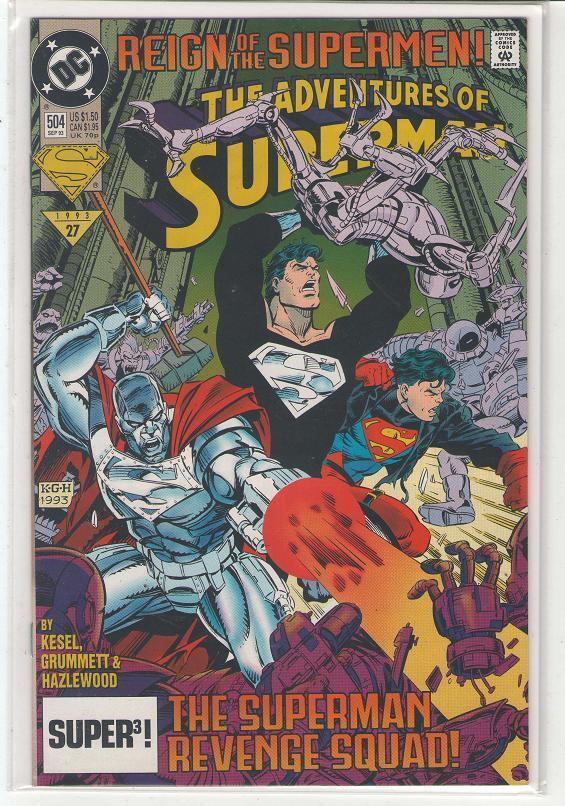 Adventures of Superman #504 Reign of the Supermen Steel Superboy 9.6