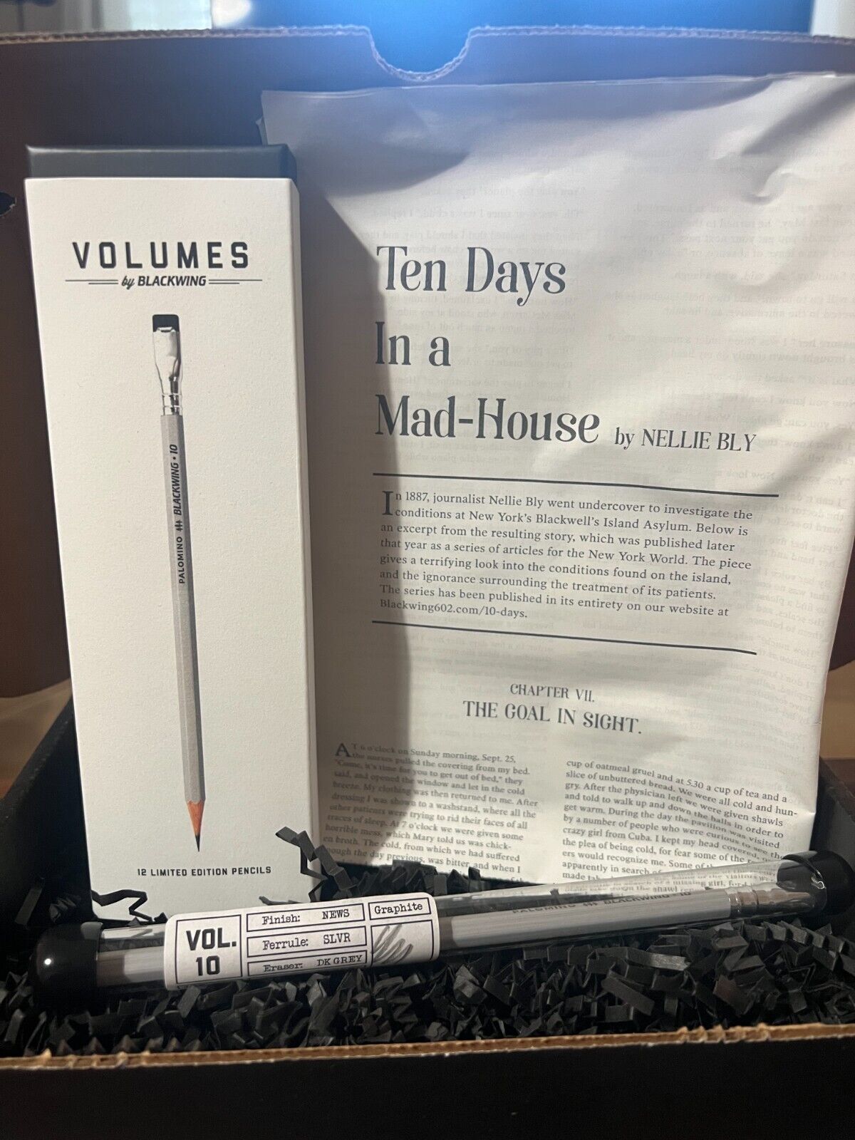 Blackwing Volume 10 Complete Subscriber Box - Nellie Bly Pencil 