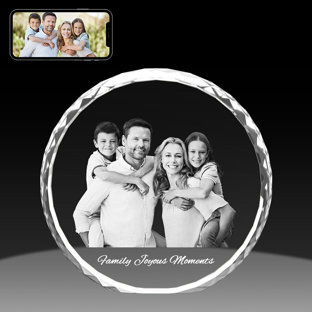 Custom 3D Crystal Photo Gift Birthday Anniversary Mother's Day Gift  ⌀120*50mm