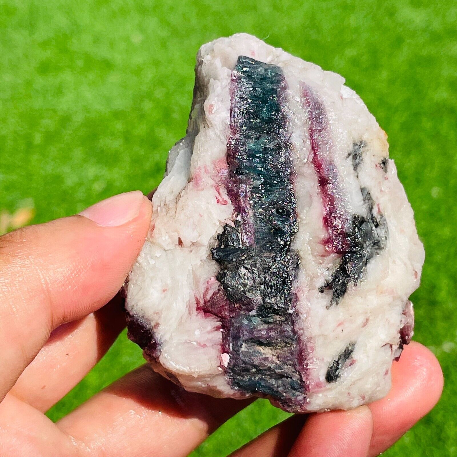232g Natural Pink Purple Tourmaline Quartz Crystal Mineral Rough Specimen