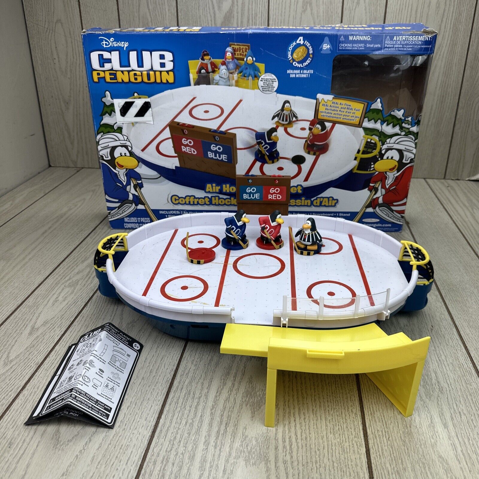RARE 2010 Club Penguin Air Hockey Set INCOMPLETE *READ* Not Working