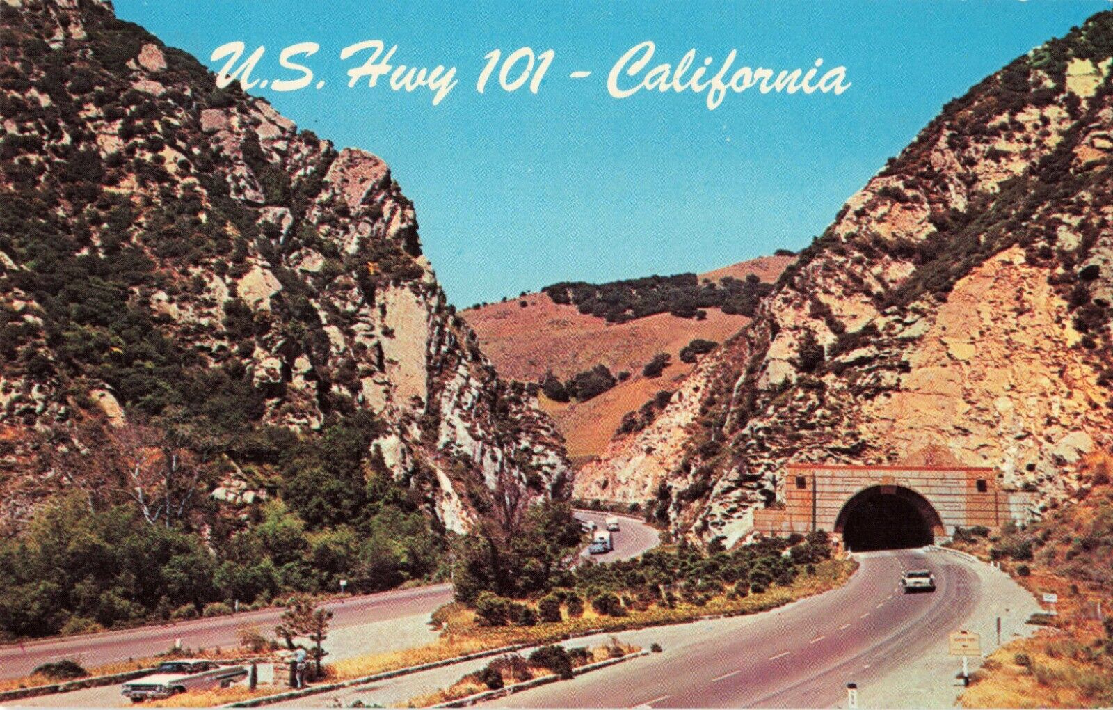 Gaviota Pass CA California, Scenic US Highway 101, Tunnel, Vintage Postcard