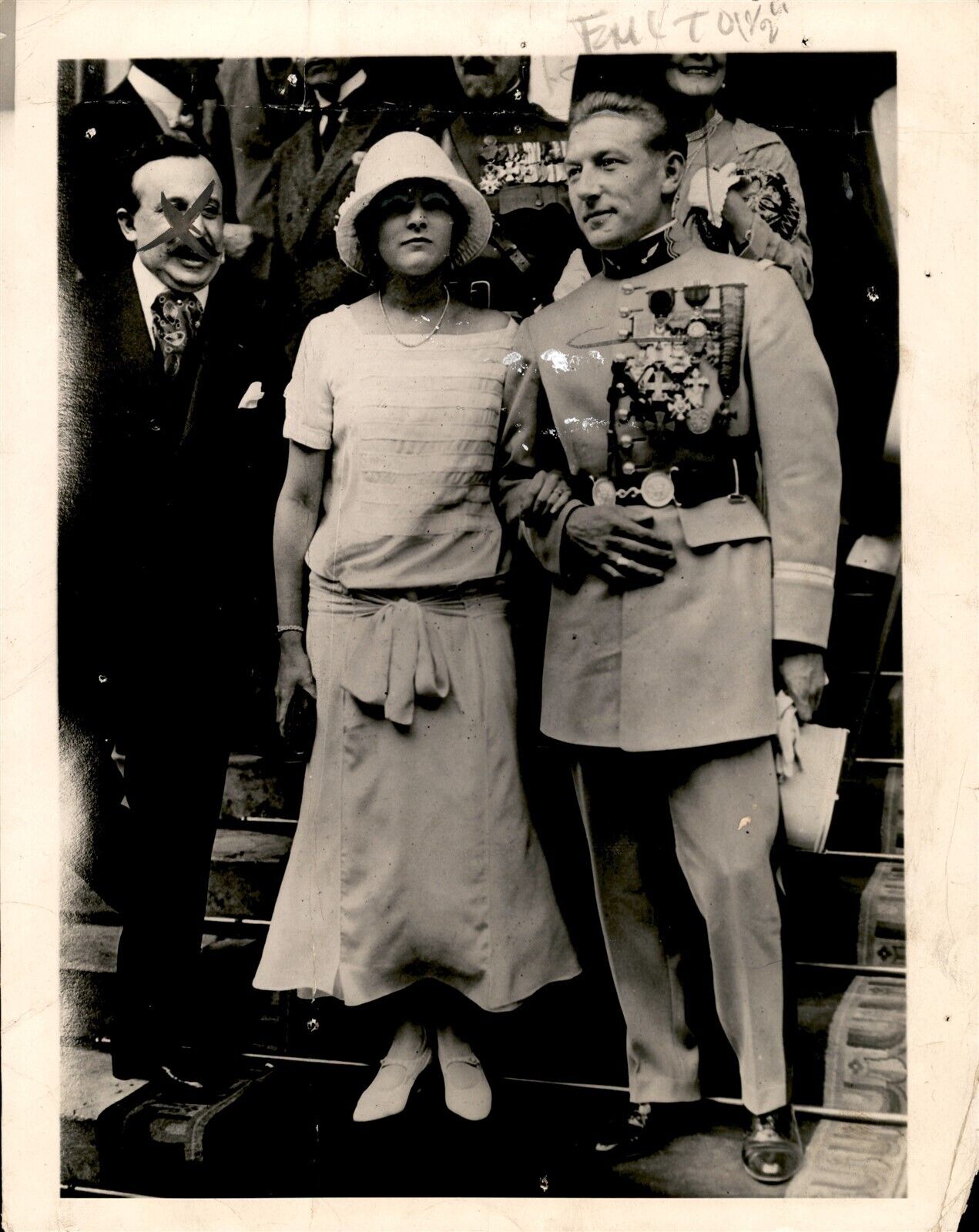 GA189 Original Photo CHARLES NUNGESSER Marries Consuelo Hatmaker Wedding Day