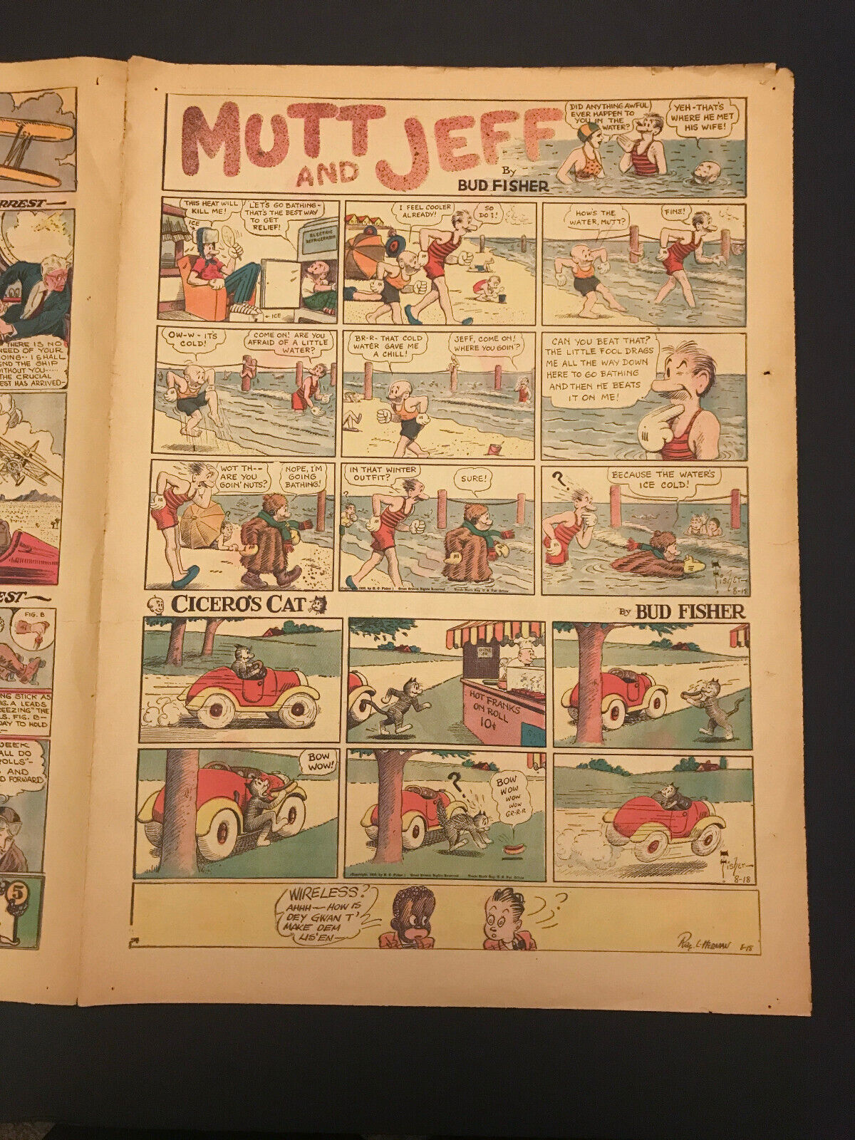 1935 8/18 Mutt Jeff Tailspin Timmy Henry Mickey Mouse Silly Symphony Comic Strip