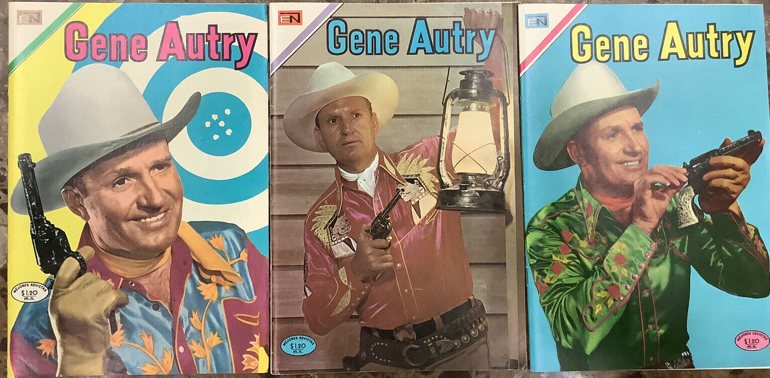 Gene Autry #201,202,203 Spanish Mexico Revista 1970 COVERS ONLY NICE