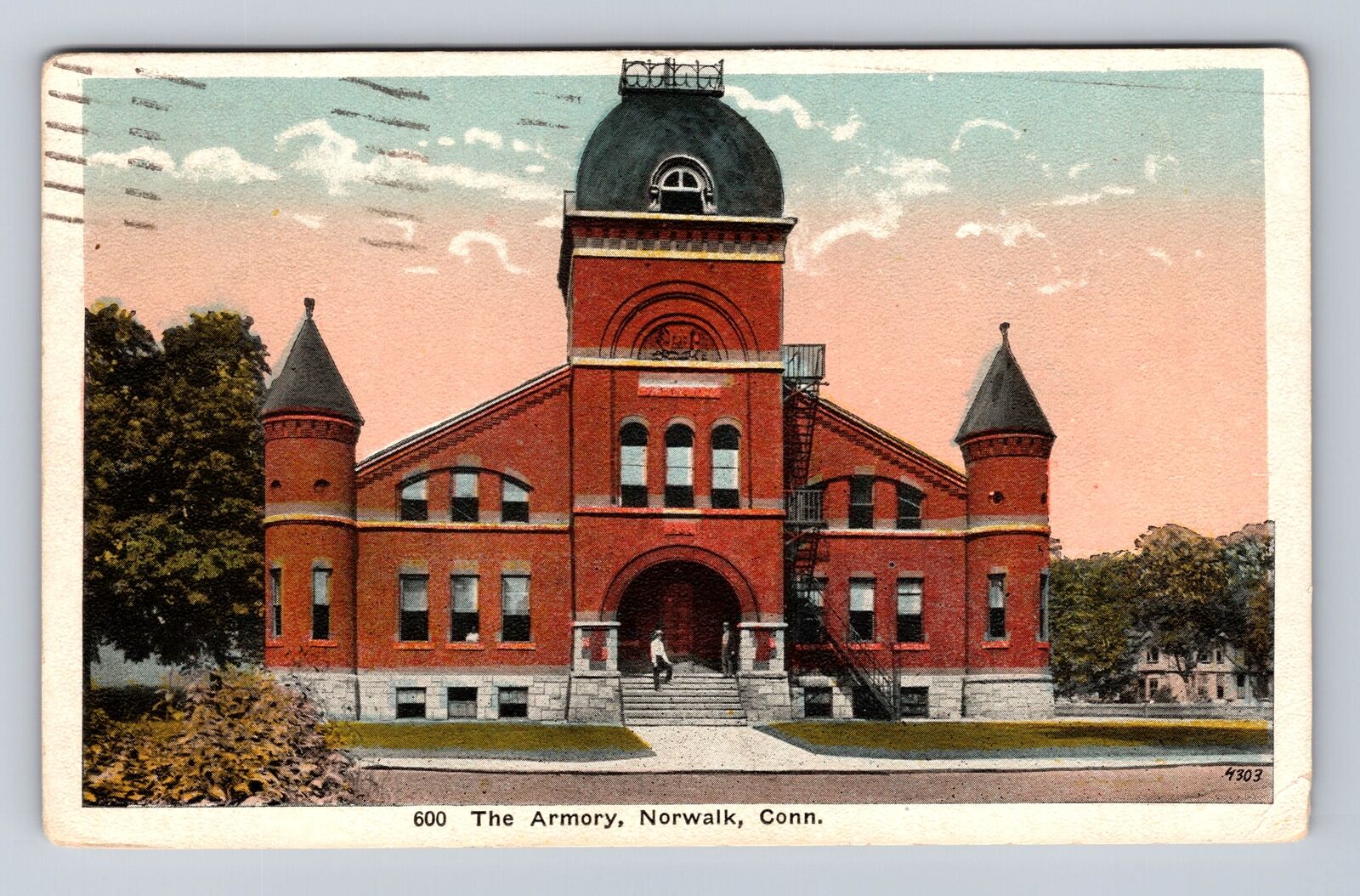 Norfolk CT-Connecticut, The Armory, Antique, Vintage c1921 Postcard