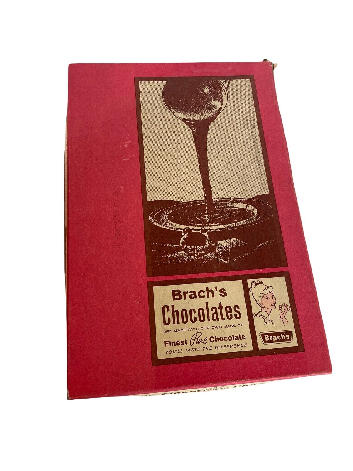 Vintage candy box BRACHS Finest Chocolates E J Brach and Sons Chicago PINK 