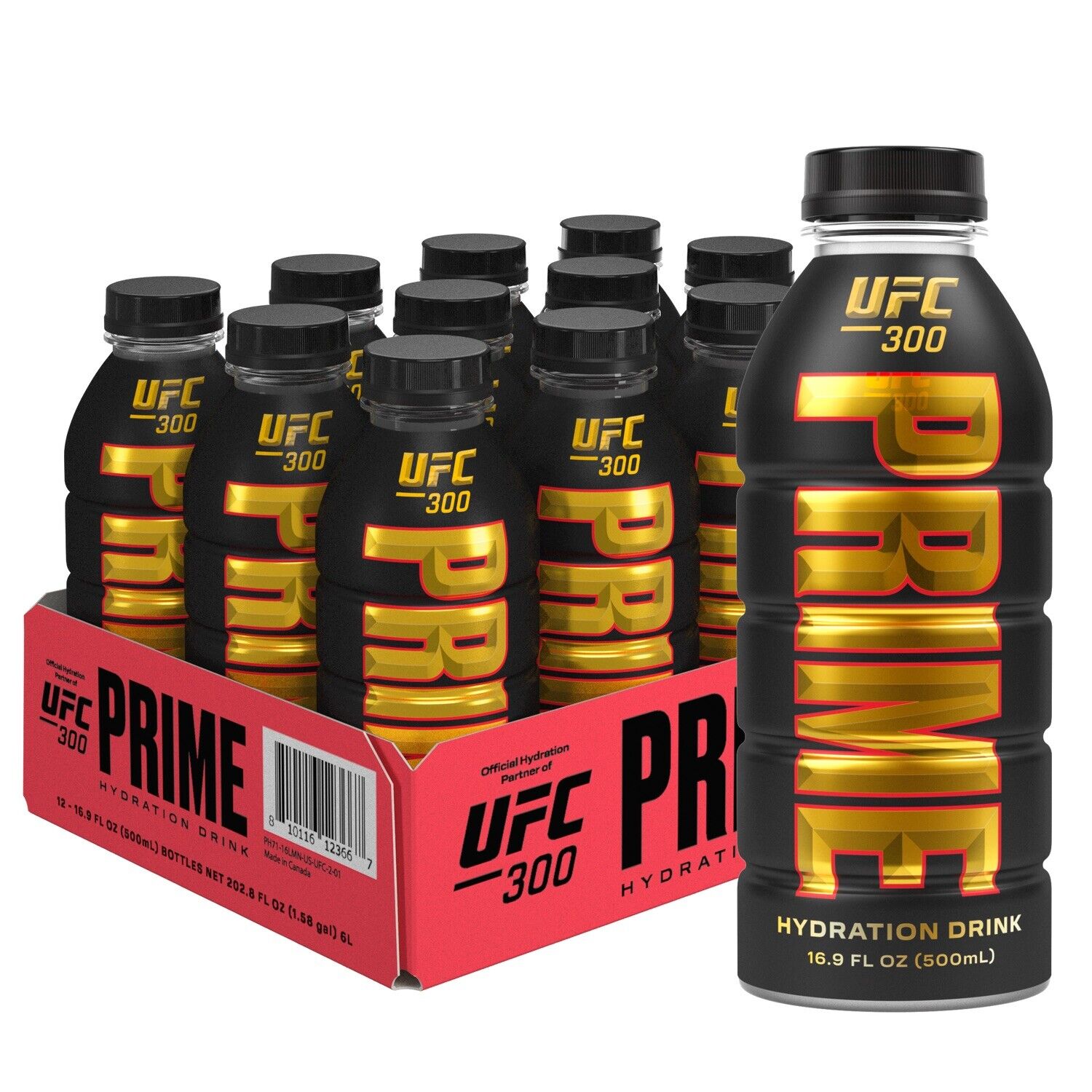⭐️Rare⭐️ Prime UFC 300 Hydration Case Of 12-500ml Sealed Slab Limited Edition