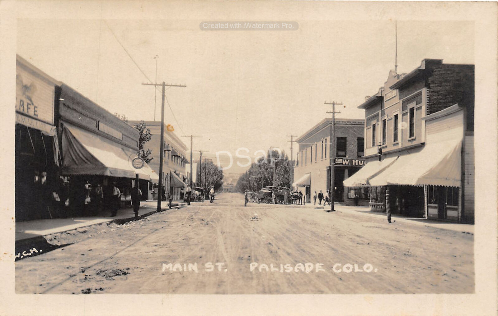 J29/ Palisade Colorado RPPC Postcard c1910 Main Street Stores Caf� Wagons  274