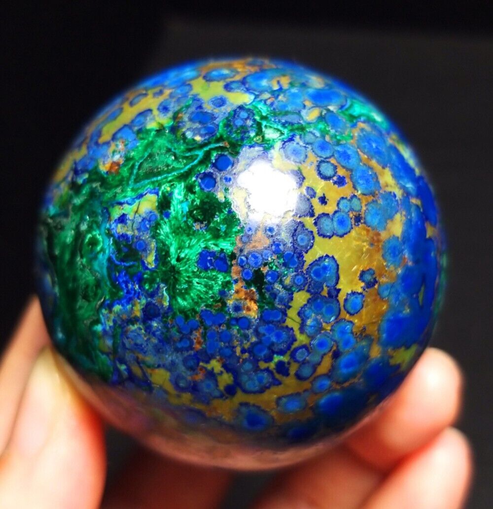 TOP177G Natural Azurite inclusion Malachite Crystal Sphere Ball Collection QQ298