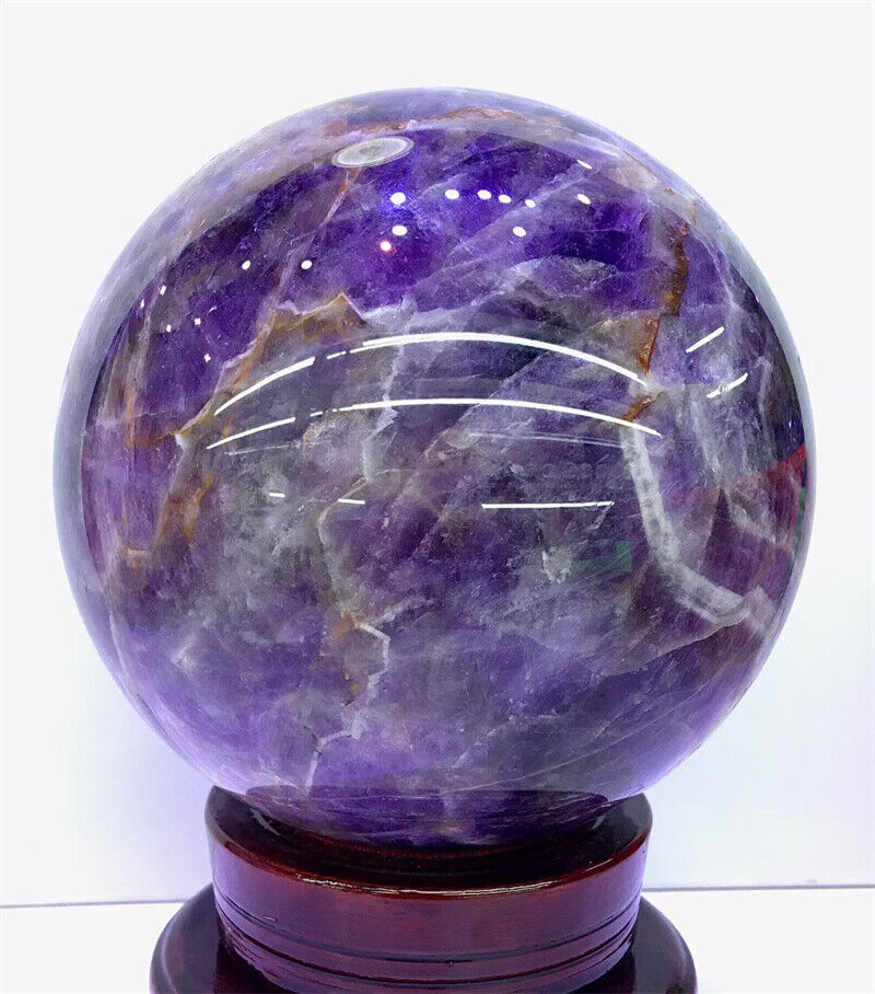5.67LB Top Natural Dream Amethyst Quartz Sphere Crystals Reiki Meditation Ball