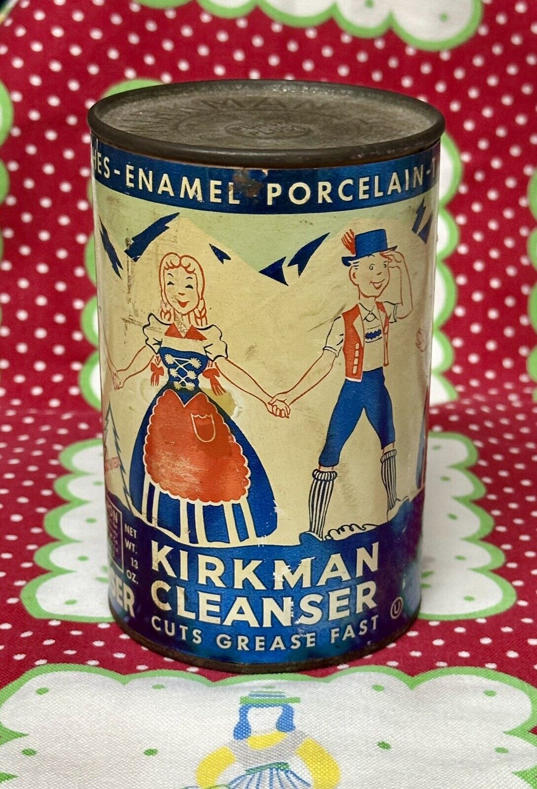 Antique Vintage Advertising Tin Can / Kirkman Cleanser