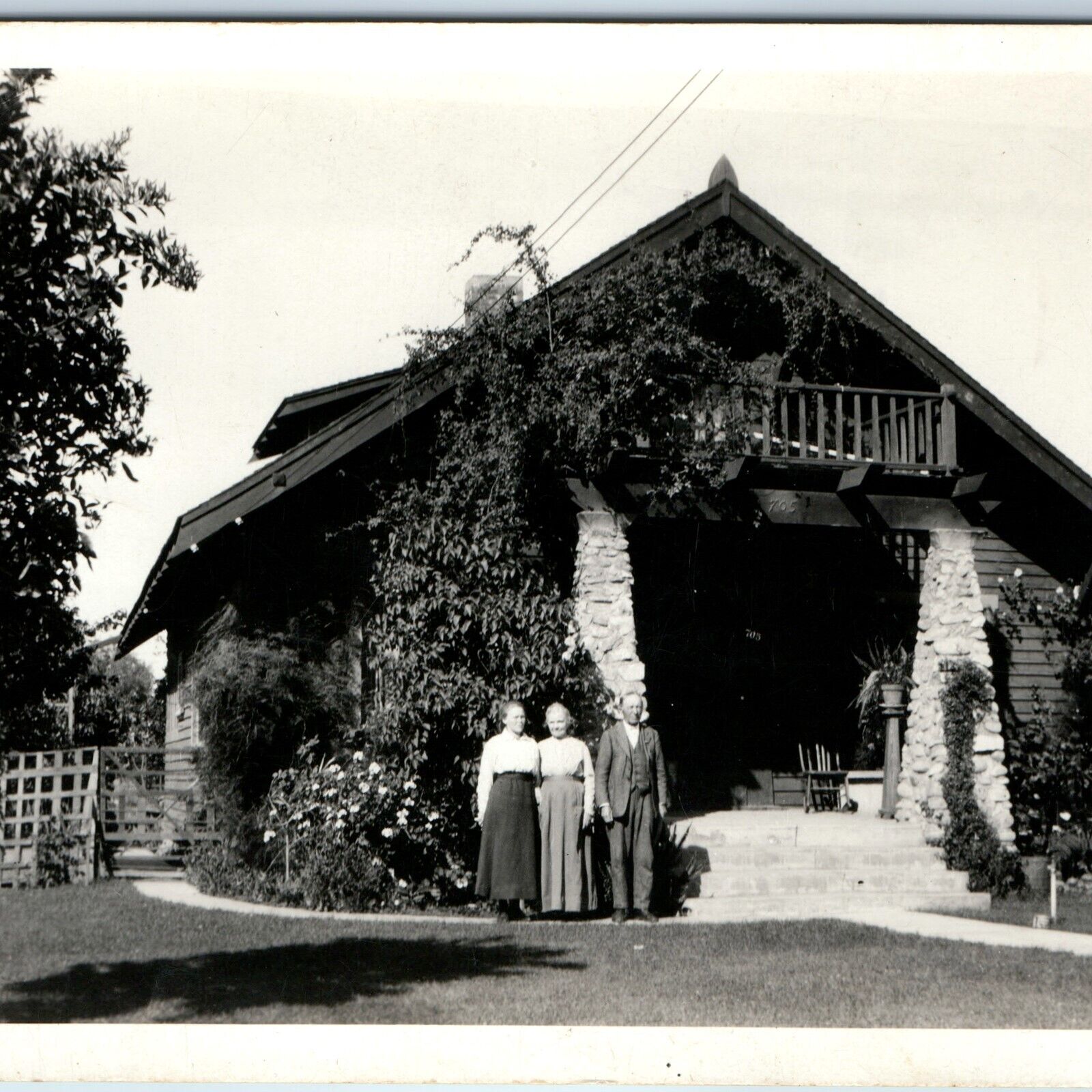 1921 Alhambra, California RPPC Gust Gilbert\'s House Real Photo Stoneman Ave A244