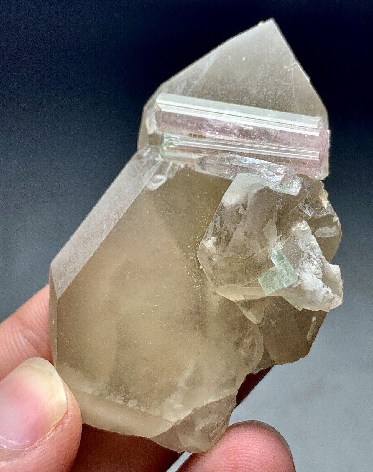 229  Carat Bi Color  Tourmaline Crystal Quartz From Afghanistan