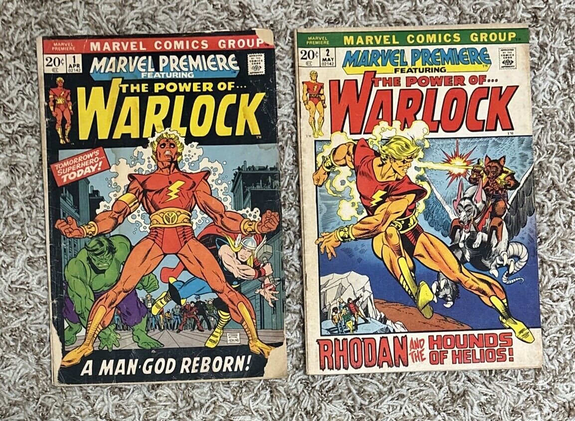 Marvel Premiere #1 & 2 * Adam Warlock * 1972 * #1 est GD- ; #2 est GD/VG