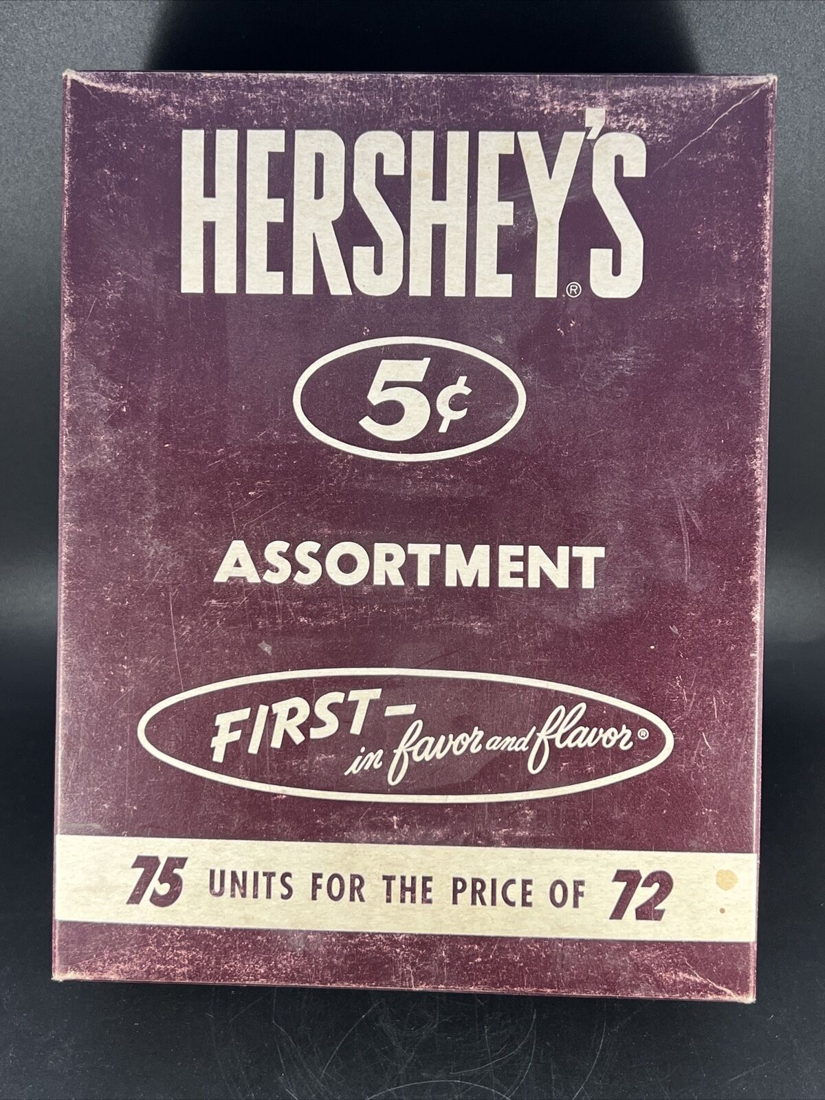 Vintage HERSHEY'S 5c Bar Assortment, Item 204, Empty Brown Retail Box