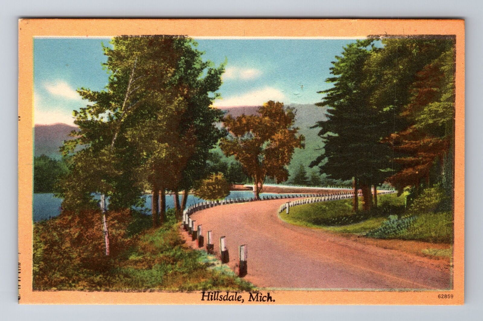 Hillsdale MI-Michigan, General Greeting, General Country Road, Vintage Postcard
