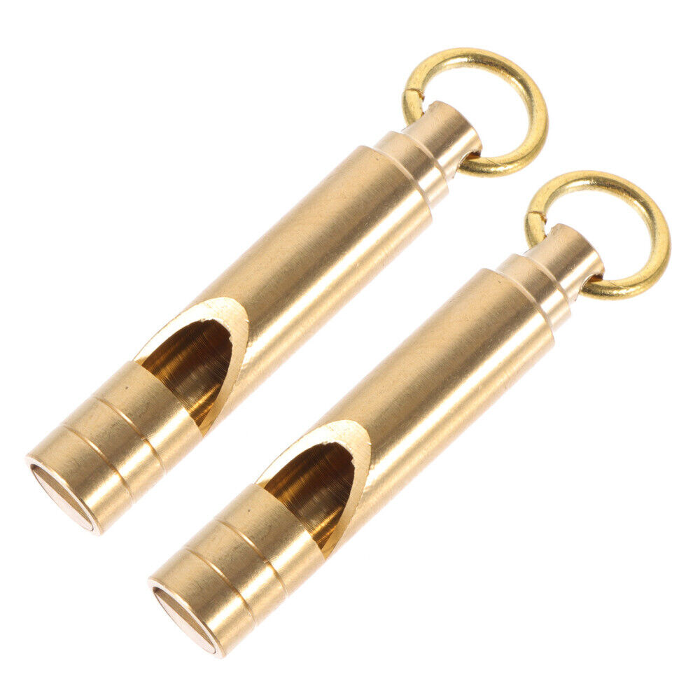 2Pcs Brass Emergency Whistle Whistle Vintage Whistle Brass Whistle Emergency