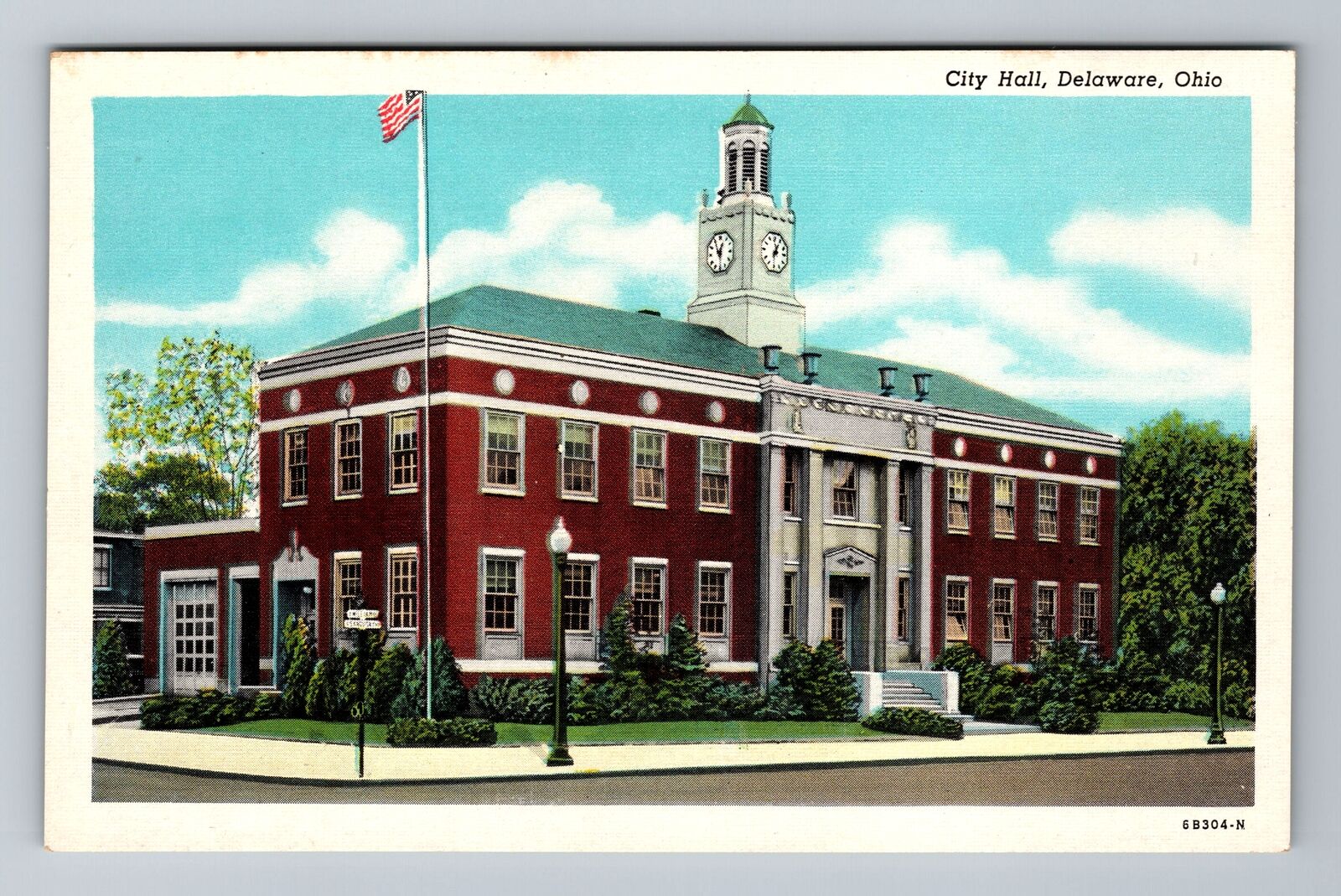 Delaware OH-Ohio, City Hall, Antique Vintage Souvenir Postcard