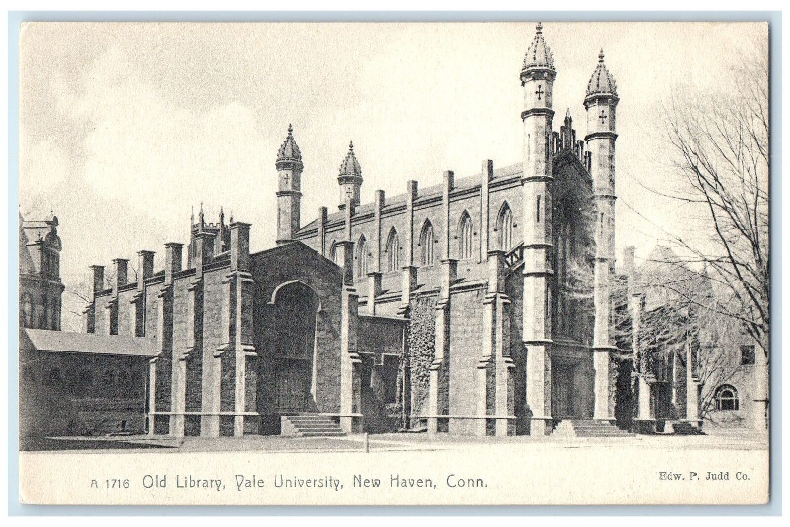 c1905's Old Library Yale University Exterior New Haven Connecticut CT Postcard