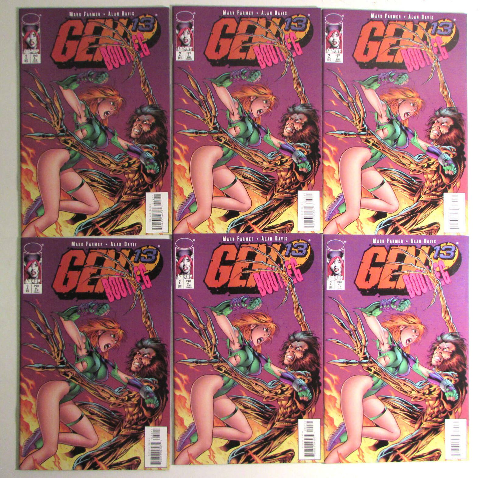 1996 Gen 13 Bootleg Lot of 6 #2x6 Image Comics VF+ 1st Print Comic Books