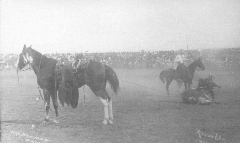 Pendleton Oregon 1911 Bowman Cowboy Rodeo RPPC Photo Postcard 21-13255