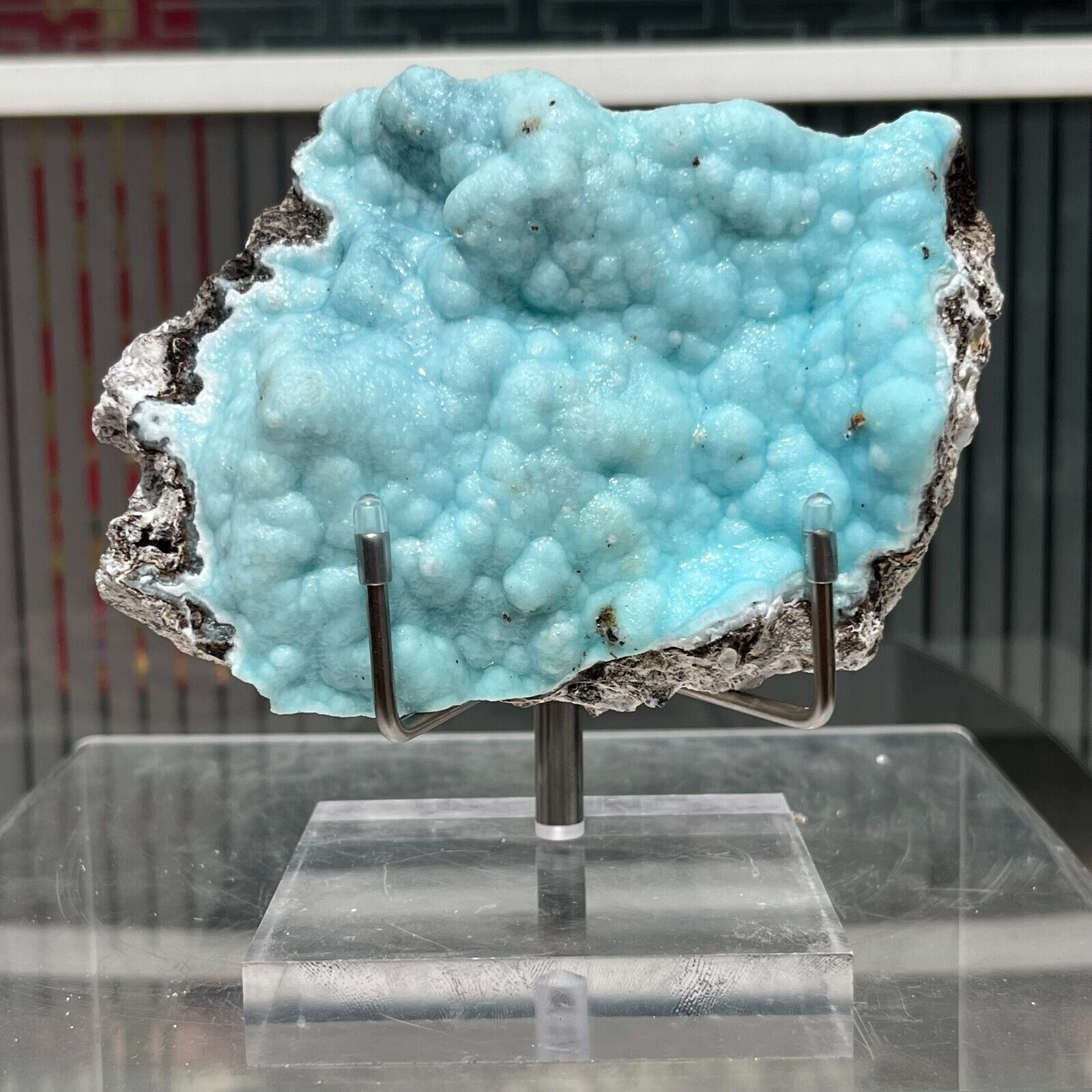 535g Gorgeous Natural hemimorphite rough raw crystal Mineral Specimen +Stand