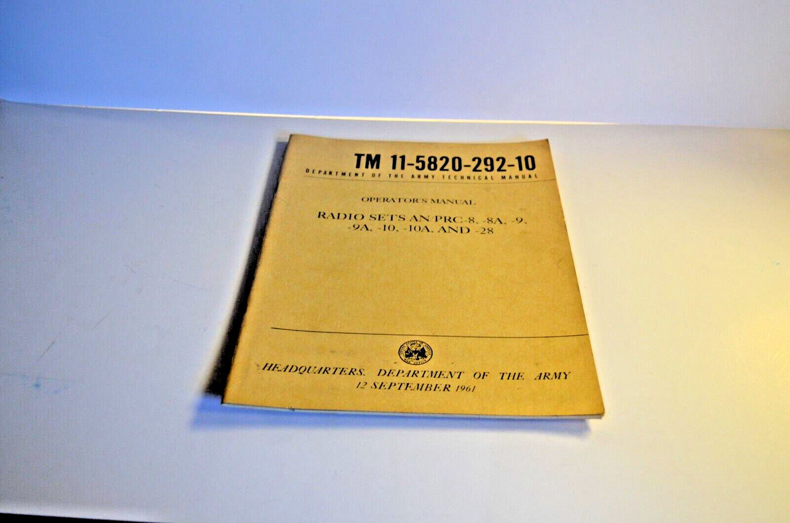 TM 11-5820-292-10 Radio Sets Operator\'s Manual 1961