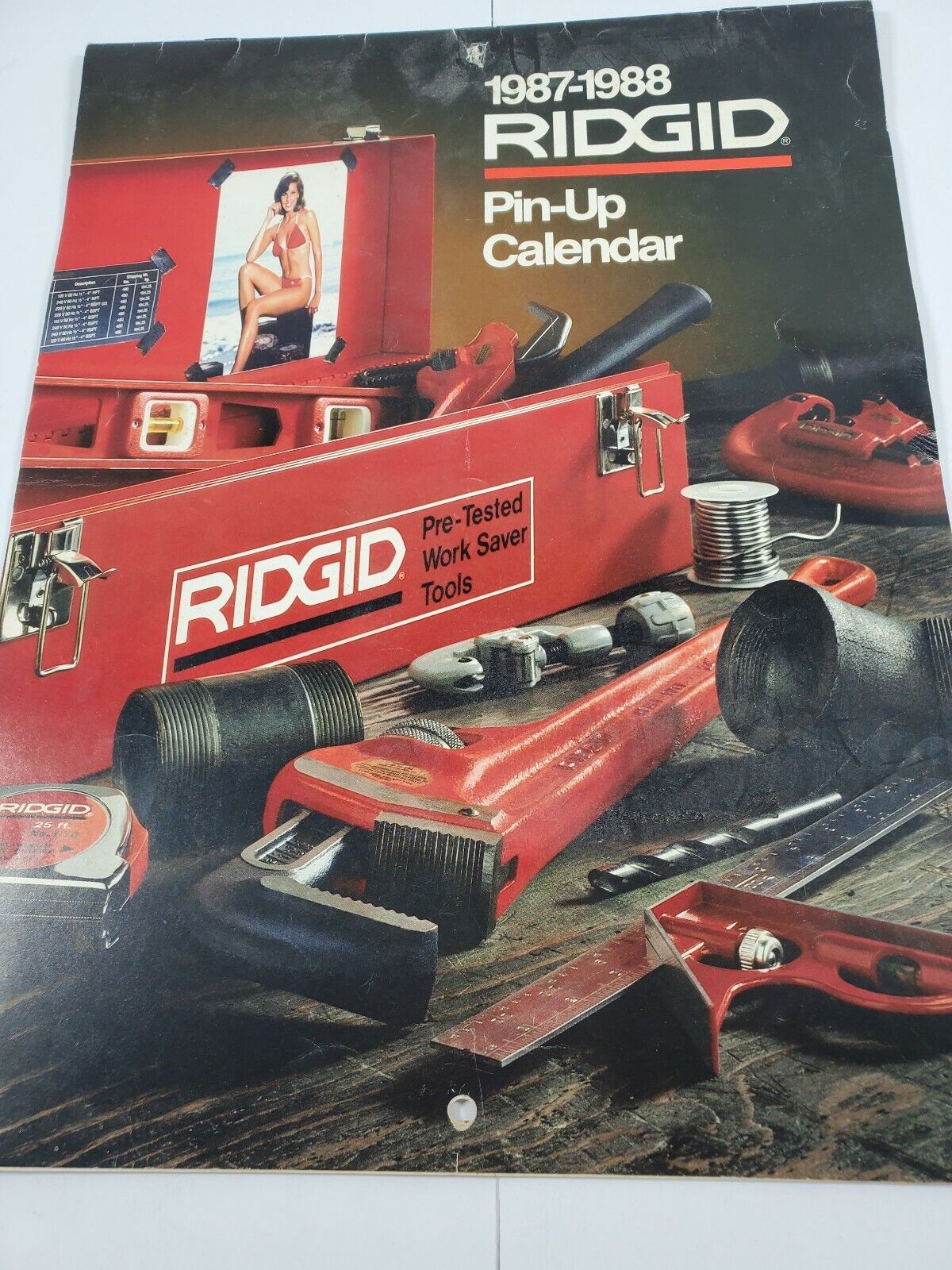 Vintage 1987-1988 Rigid Tools Pinup Calendar 