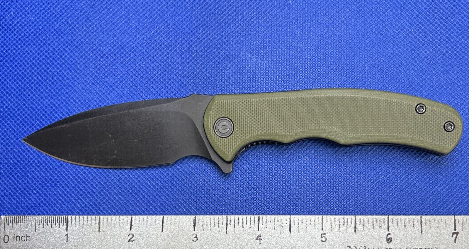 Civivi Mini Praxis Pocketknife OD Green G10 Plain Edge D2 Blade Great USED