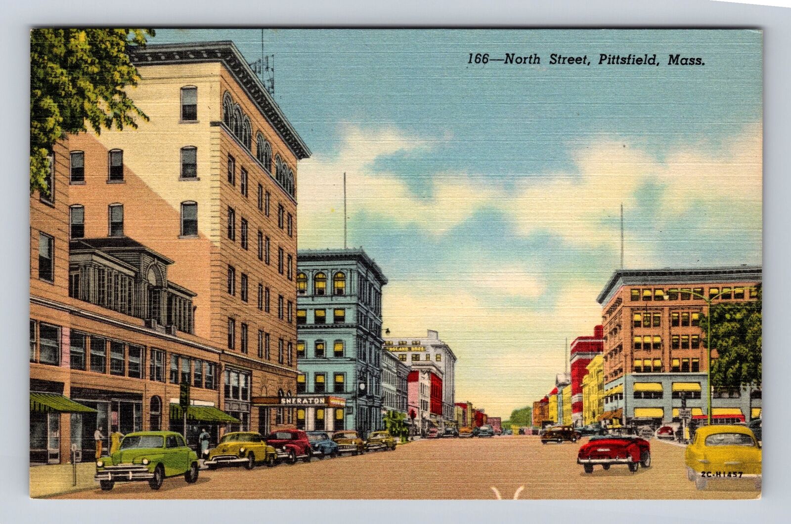 Pittsfield MA-Massachusetts, North Street, Advertisement, Vintage Postcard
